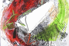 "Hat die Brücke eine Zukunft Collage_Aquarell, 100X80cm"