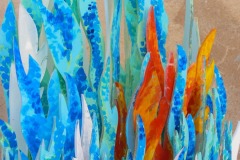 Edda Mally,A, Blaue Friedensflamme, Detail